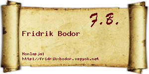 Fridrik Bodor névjegykártya